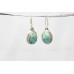 Earrings Silver 925 Sterling Dangle Drop Women Turquoise Gem Stone Handmade C752